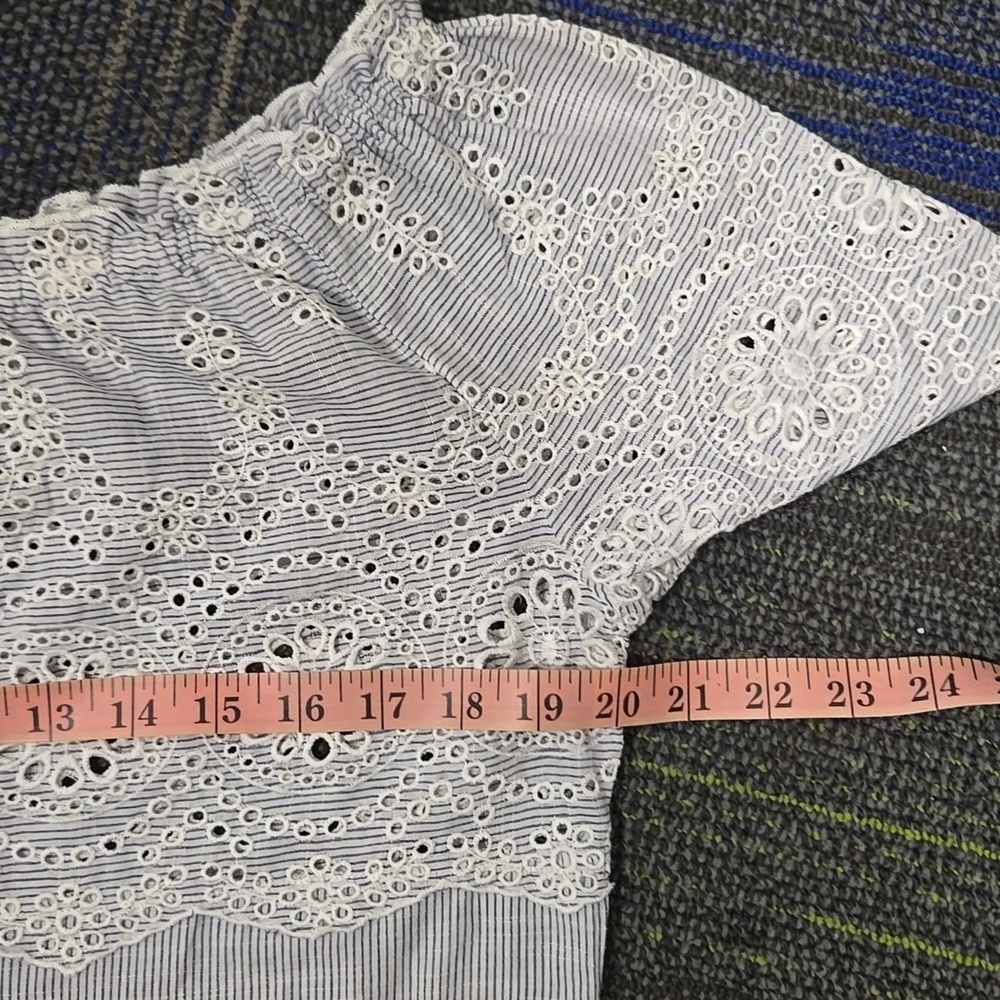SUNDANCE-Blue/White 100% Cotton Eyelet Rain Dress-Size Medium - Picture 9 of 12